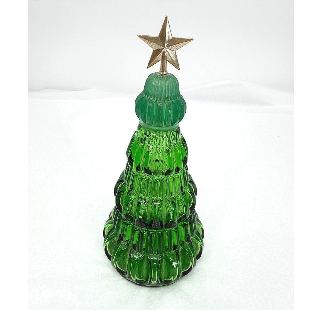 Avon Yuletree Moonwind Cologne BOTTLE ONLY Christmas Tree Green Glass VTG Decor